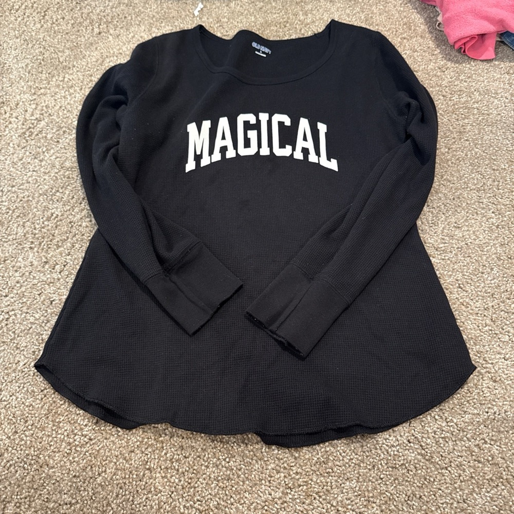Black 'Magical' Long Sleeve Top